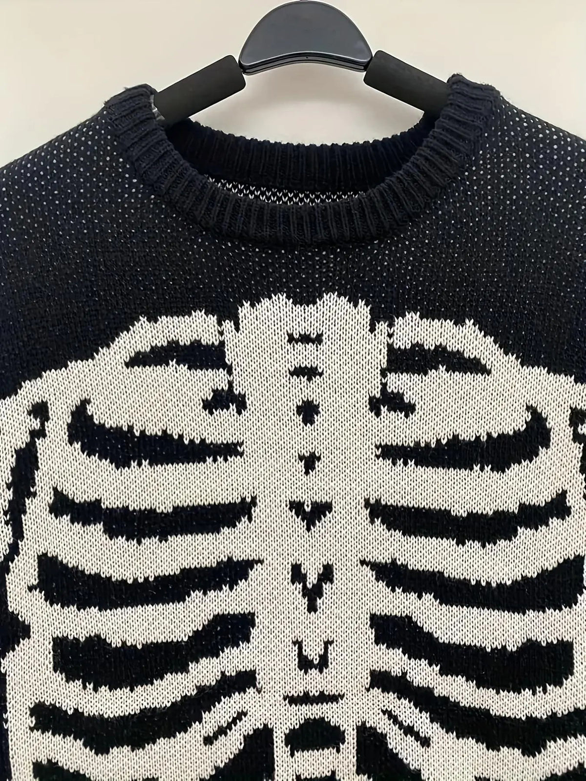 SKELETON RIBCAGE JACQUARD KNIT SWEATER