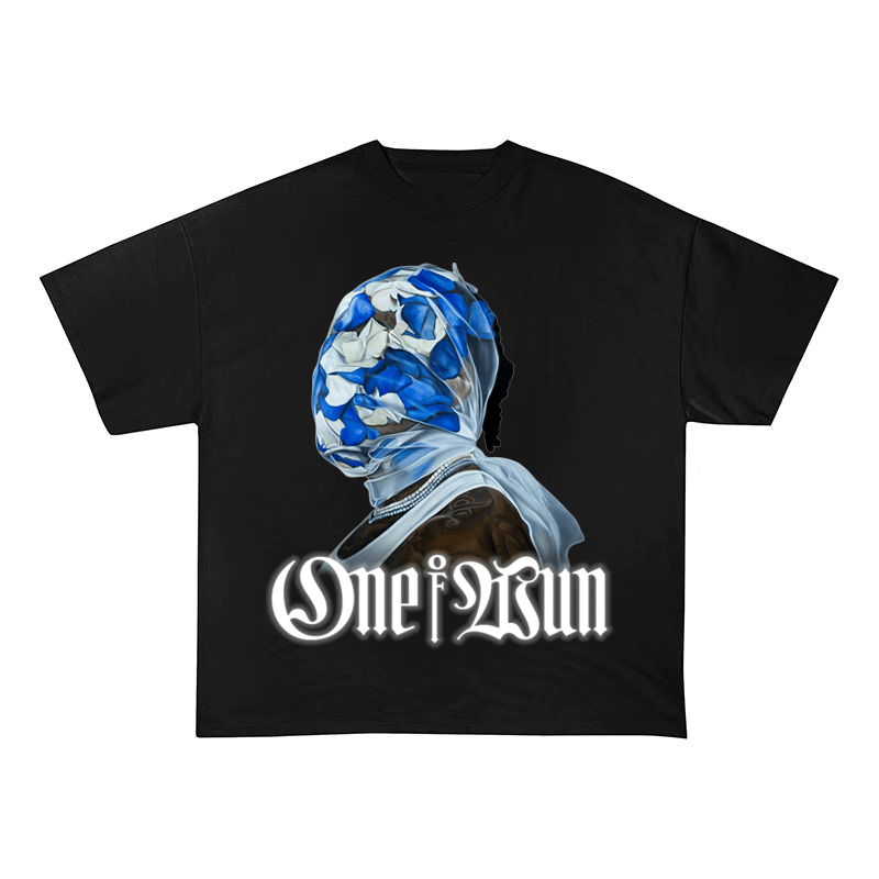 ONE OF WUN FLORAL MASK HEAVYWEIGHT COTTON TEE-57026