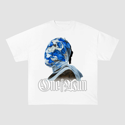 ONE OF WUN FLORAL MASK HEAVYWEIGHT COTTON TEE-57026