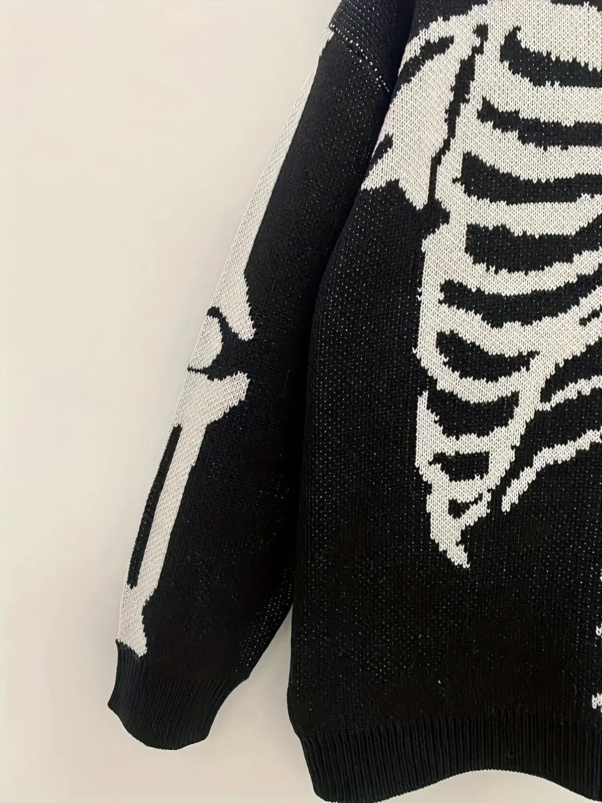 SKELETON RIBCAGE JACQUARD KNIT SWEATER