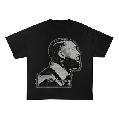 NIPSEY HUSSLE C.E.O EXPEDITION SIDE PROFILE HEAVYWEIGHT PATCH TEE-51330