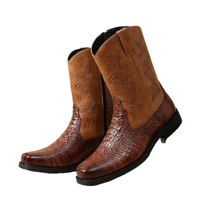 Men's Exotic Caiman Print Western Boots-60051