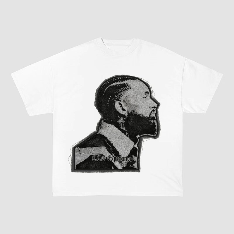 NIPSEY HUSSLE C.E.O EXPEDITION SIDE PROFILE HEAVYWEIGHT PATCH TEE-51330