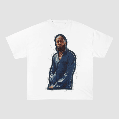 NIPSEY HUSSLE BEARDED RAPPER HEAVYWEIGHT PATCH TEE-51334
