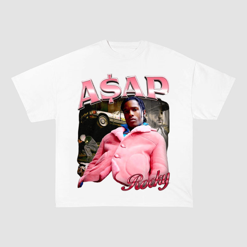 ASAP ROCKY PINK COAT VINTAGE BOOTLEG HEAVYWEIGHT COTTON TEE-57032