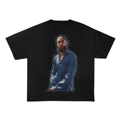 NIPSEY HUSSLE BEARDED RAPPER HEAVYWEIGHT PATCH TEE-51334
