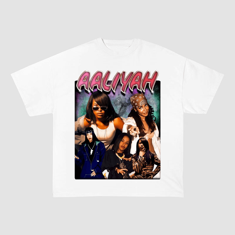 AALIYAH VINTAGE R&B HEAVYWEIGHT COTTON TEE-57033