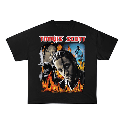TRAVIS SCOTT FIRE FLAME HEAVYWEIGHT COTTON TEE-57034