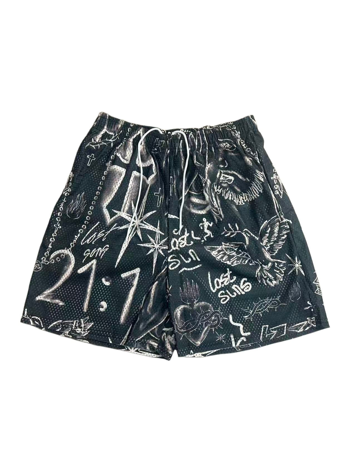 RETRO TIE DYE CROS GREEN  SHORTS-8908