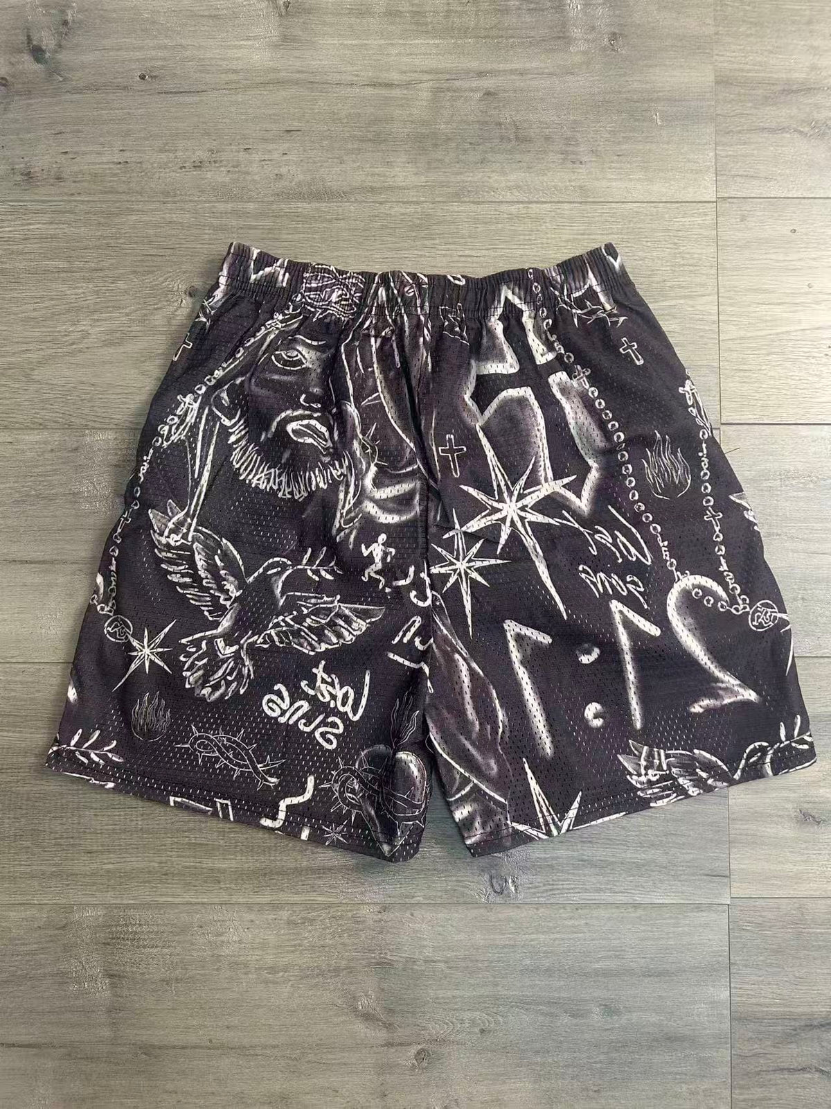 RETRO TIE DYE CROS BROWN  SHORTS-8909