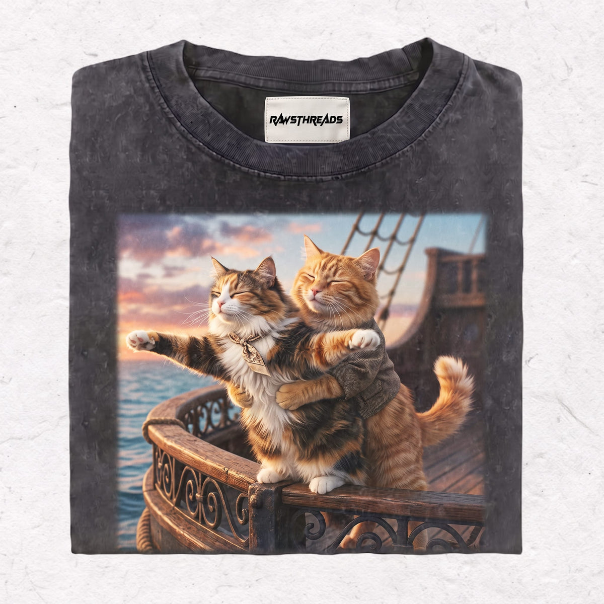 TITANIC CAT HEAVY WEIGHT COTTON TEE-008