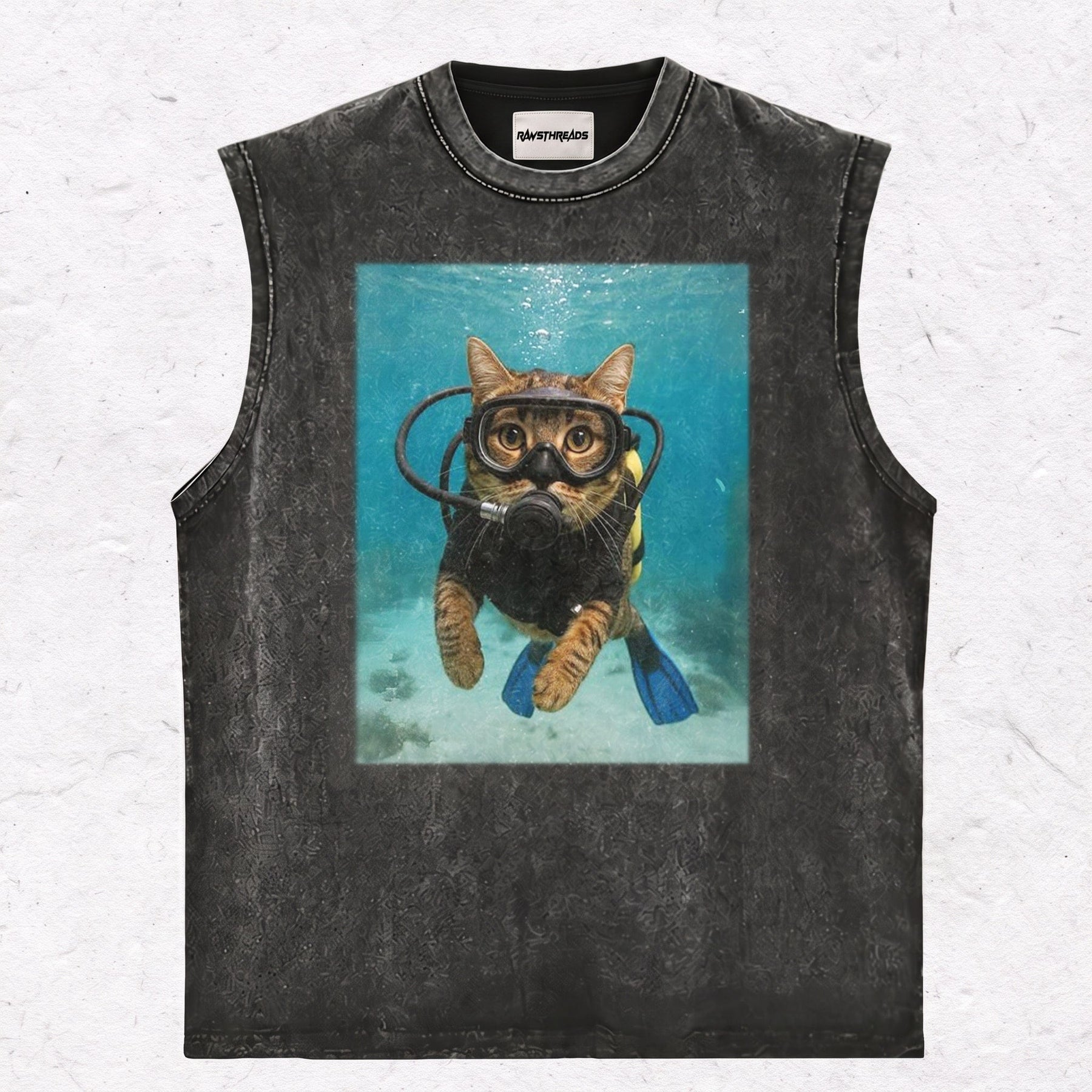 WACKY CAT HEAVY WEIGHT COTTON TEE-009