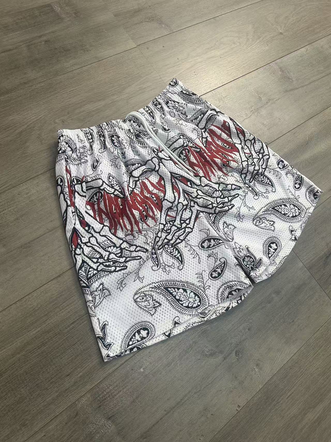 SKELETON HAND HEART SHORTS-8907