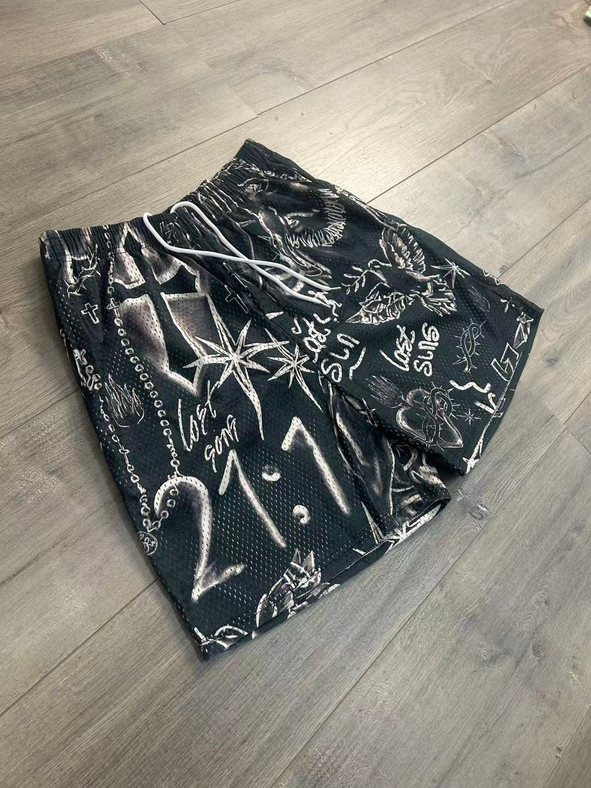 RETRO TIE DYE CROS GREEN  SHORTS-8908