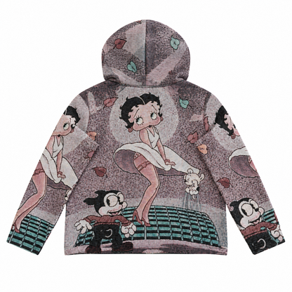 BETTY BOOP CHERRIES TAPESTRY HOODIE