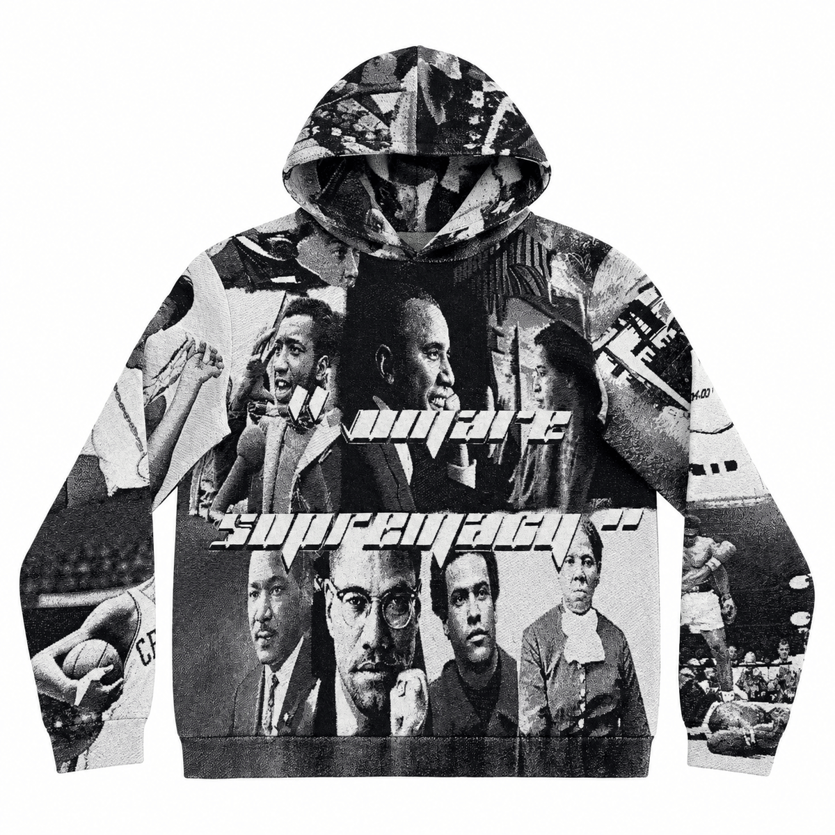 BLACK LEADER TAPESTRY HOODIE