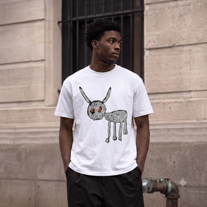 DRAKE FOR ALL THE DOGS DEER DRAWING HEAVYWEIGHT COTTON TEE-57025