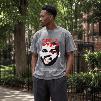CHRIS BROWN HEAVY WEIGHT COTTON TEE-8926