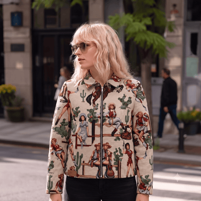 WHITE COWGIRL TAPESTRY JACKET