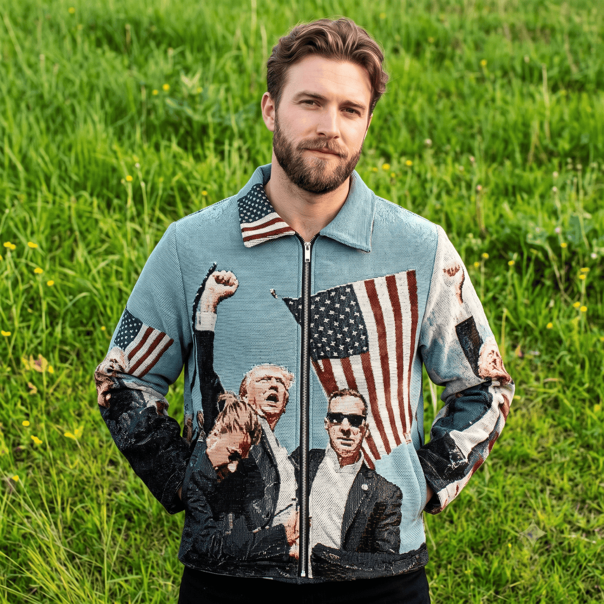 FIGHT US TAPESTRY JACKET