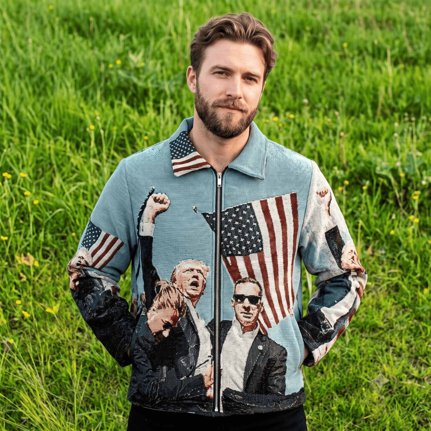 FIGHT US TAPESTRY JACKET