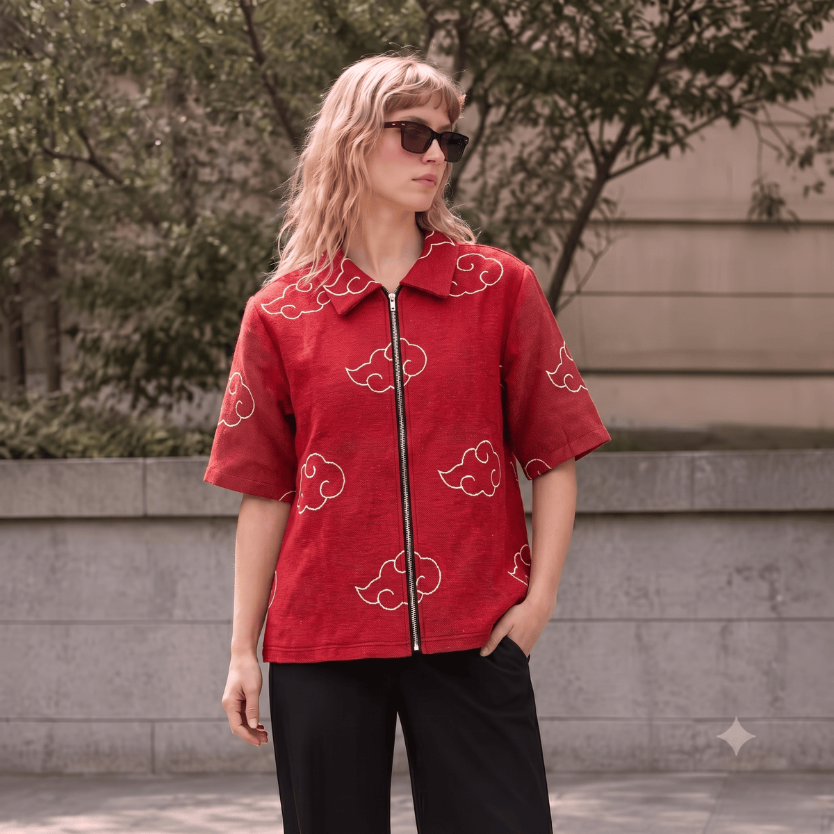 RED N TAPESTRY TEE