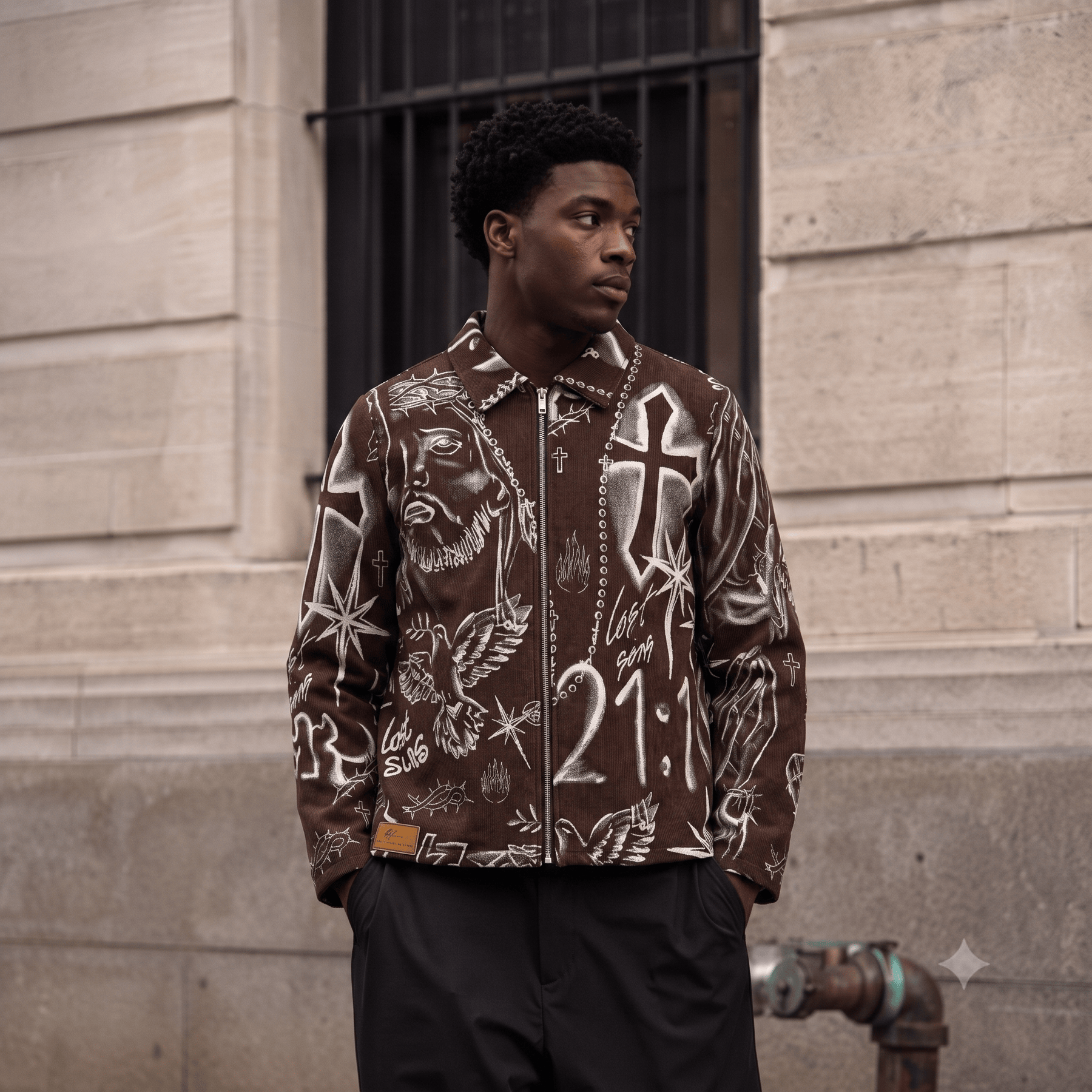 RETRO TIE DYE CROS BROWN JACKET