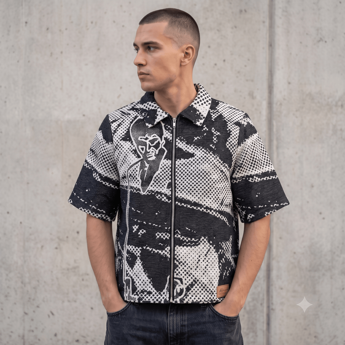 BLACK SCARFACE TAPESTRY TEE
