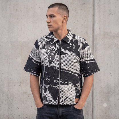 BLACK SCARFACE TAPESTRY TEE