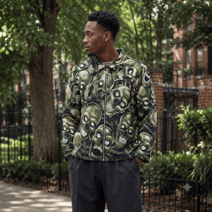 GREEN SKULL Tapestry JACKET