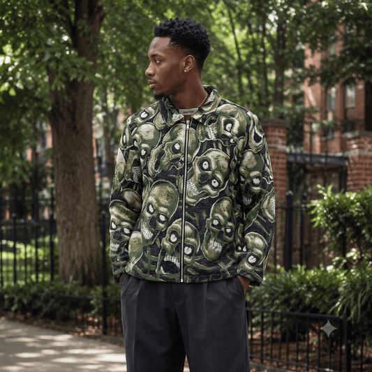 GREEN SKULL Tapestry JACKET