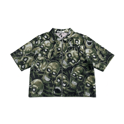 GREEN SKULL TAPESTRY TEE