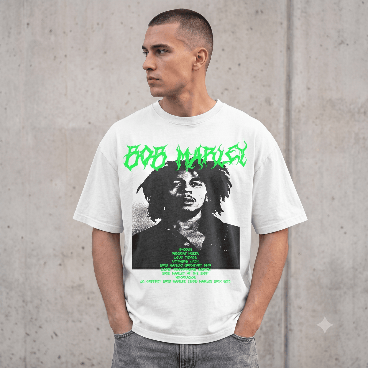 BOB MARLEY HEAVY WEIGHT COTTON TEE-8924