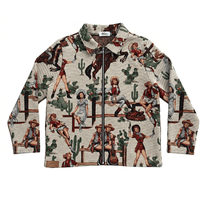 WHITE COWGIRL TAPESTRY JACKET