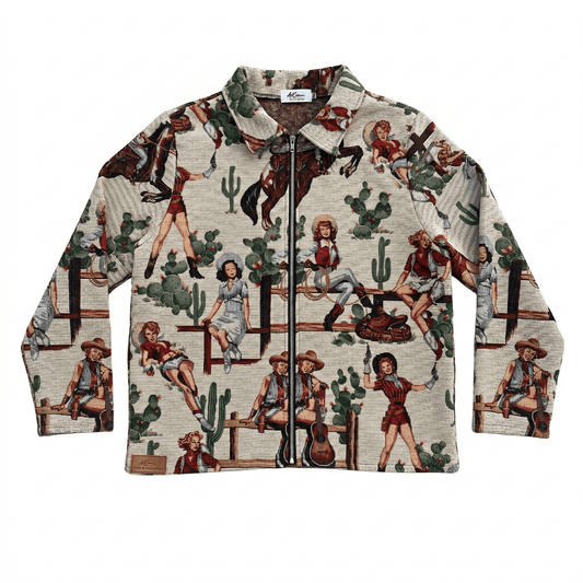 WHITE COWGIRL TAPESTRY JACKET