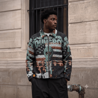 GREEN YOUNGBOY TAPESTRY JACKET