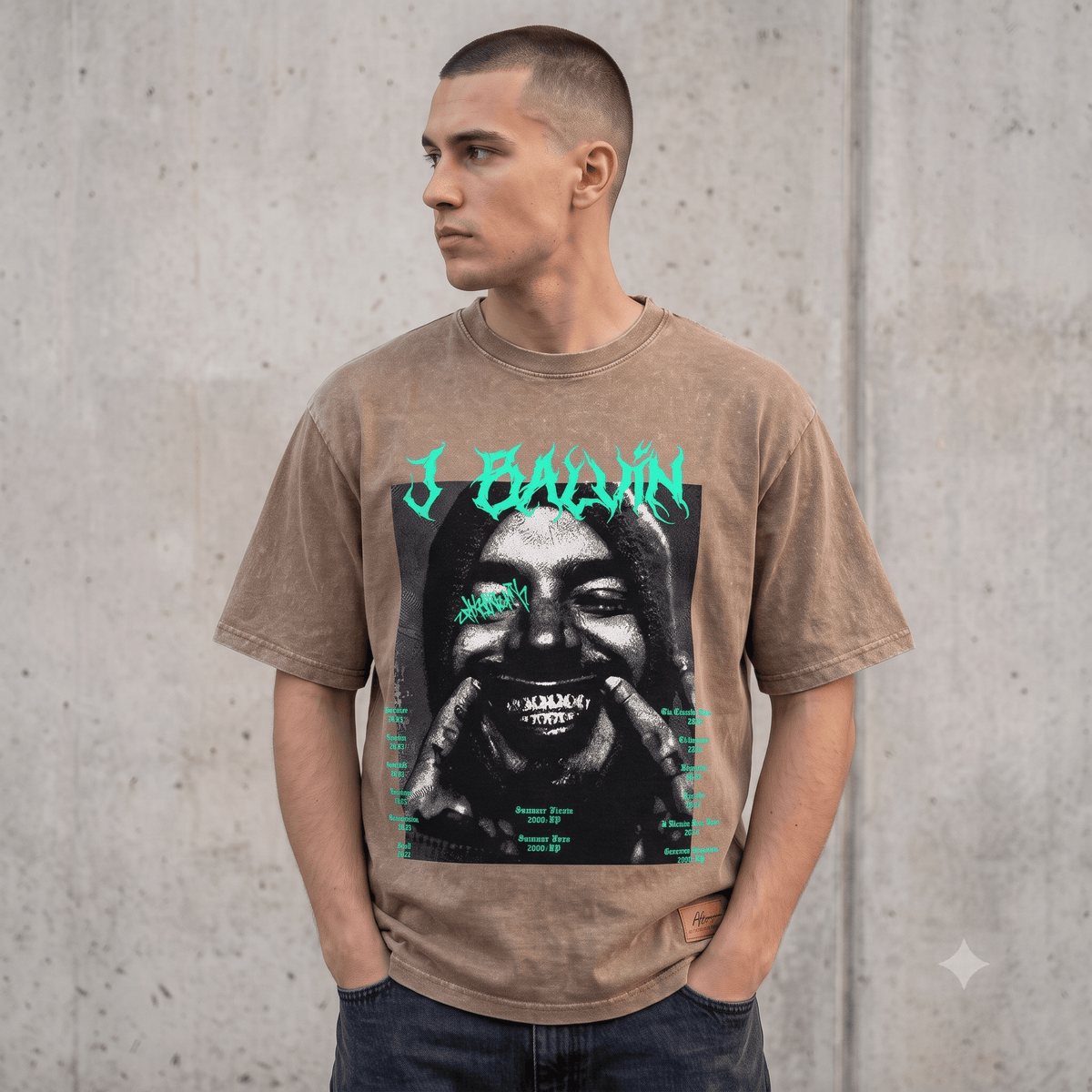 J BALVIN HEAVY WEIGHT COTTON TEE-8880