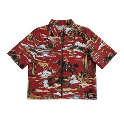 RED COWBOY TAPESTRY TEE