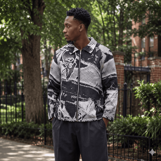 BLACK SCARFACE TAPESTRY JACKET