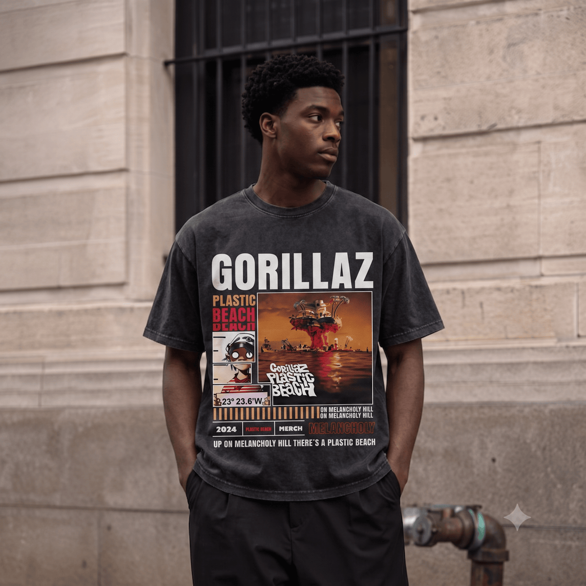 GORILLAZ HEAVY WEIGHT COTTON TEE-8998
