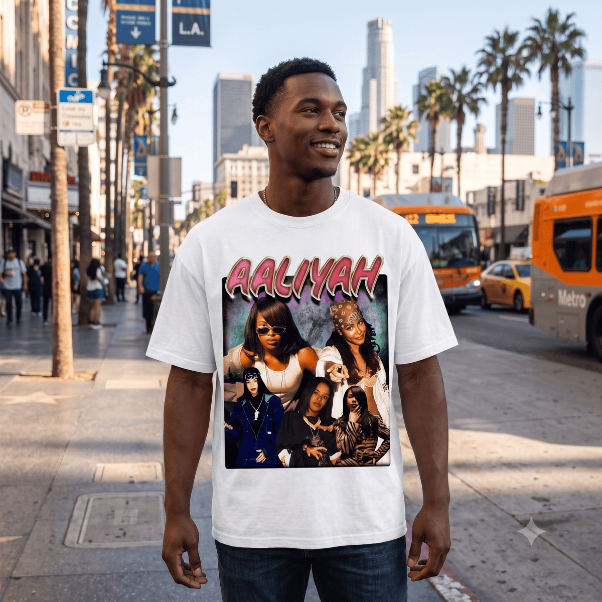 AALIYAH VINTAGE R&B HEAVYWEIGHT COTTON TEE-57033