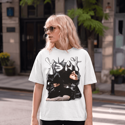 YEAT BALACLAVA & SIDE PROFILE PRINT HEAVYWEIGHT COTTON TEE-5702