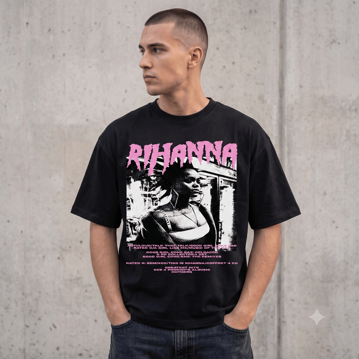RIHANNA HEAVY WEIGHT COTTON TEE-8917