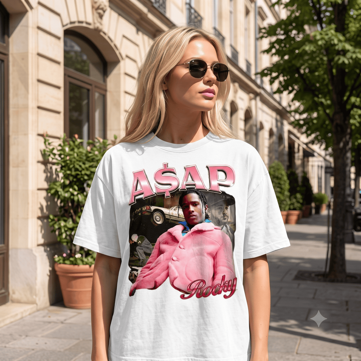 ASAP ROCKY PINK COAT VINTAGE BOOTLEG HEAVYWEIGHT COTTON TEE-57032