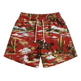 RED COWBOY TAPESTRY SHORTS