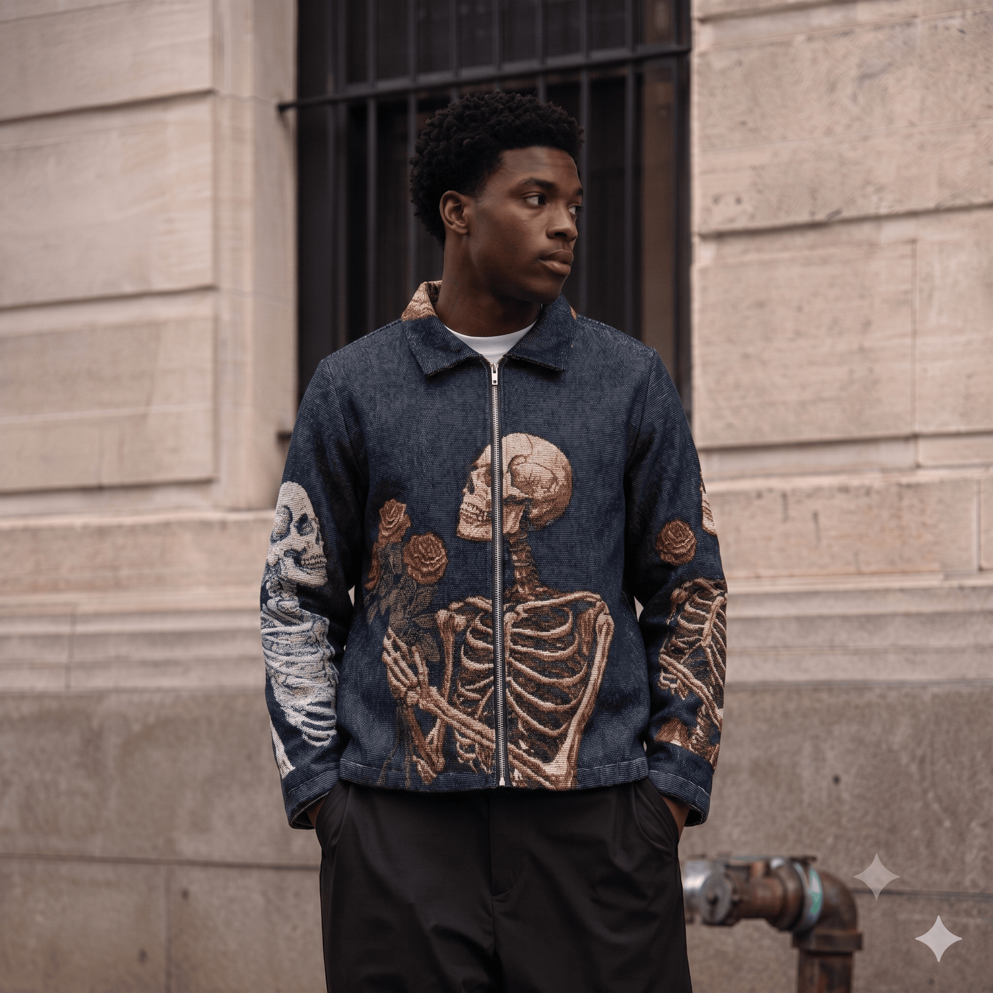 ROSE SKULL TAPESTRY JACKET