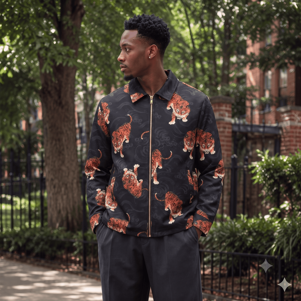 TIGER PRINT TAPESTRY JACKET