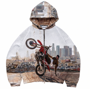 WHEELIE TAPESTRY HOODIE