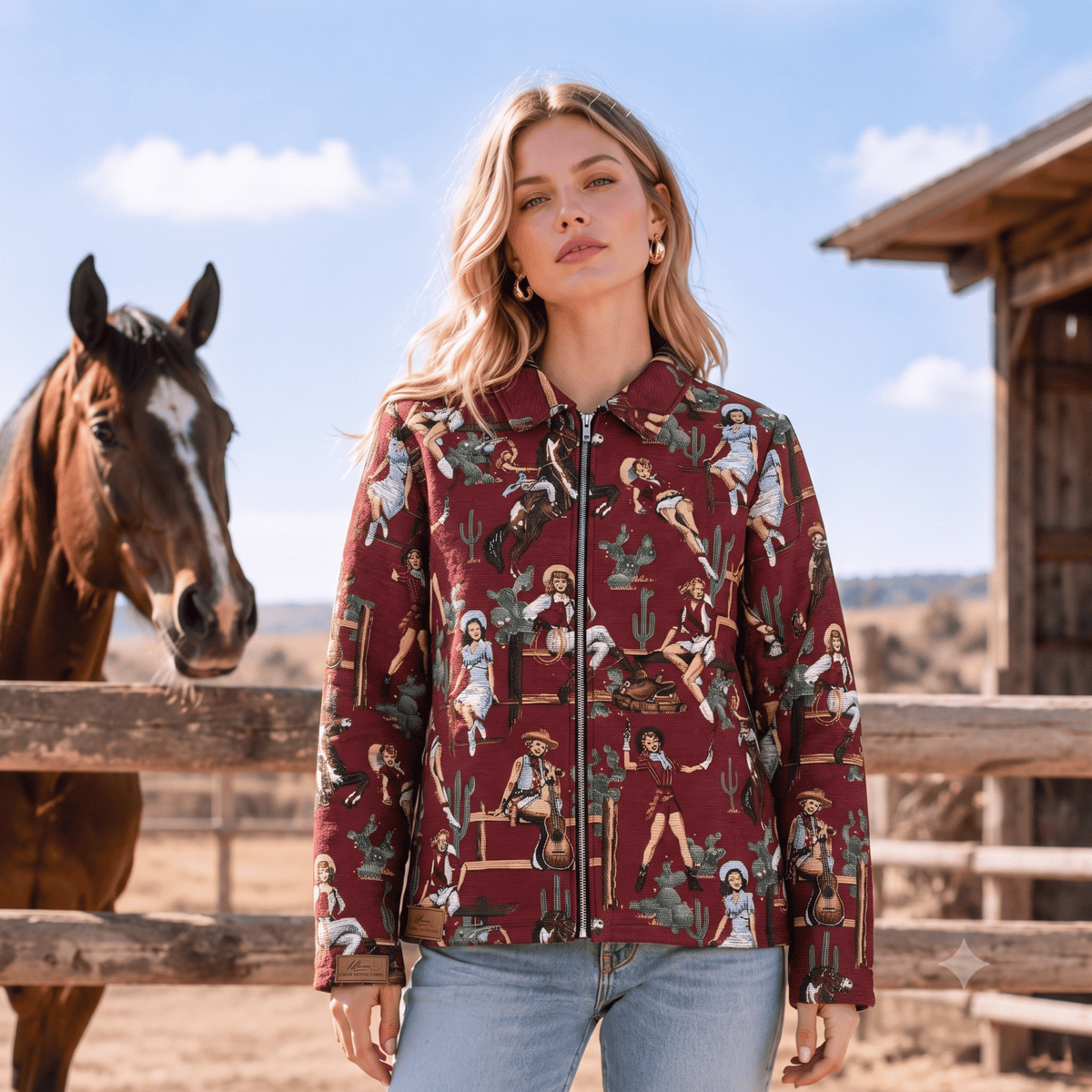 RED COWGIRL TAPESTRY JACKET