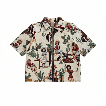 WHITE COWGIRL TAPESTRY TEE